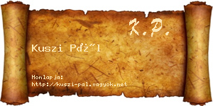 Kuszi Pál névjegykártya